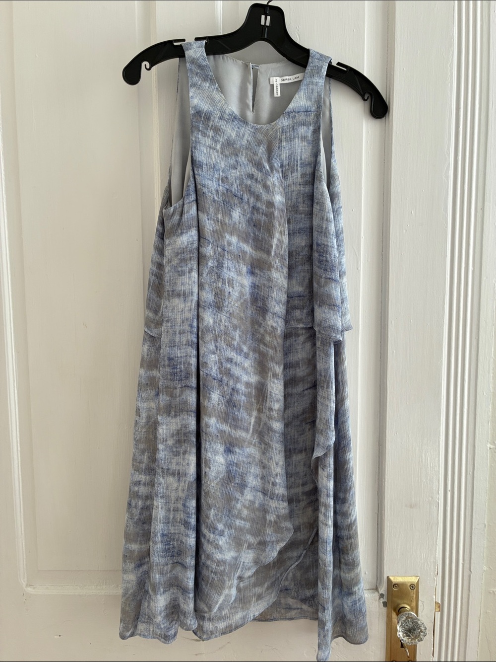 Derek Lam Gray-Blue Patterned Midi Dress